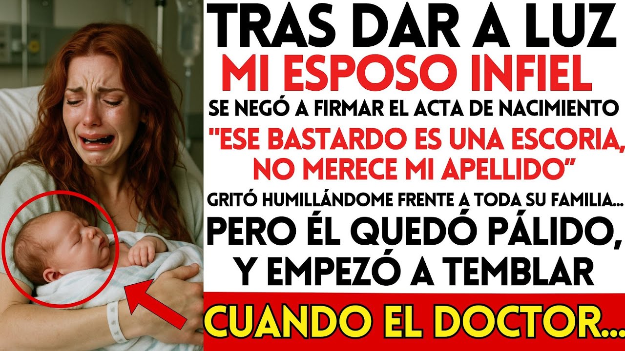 TRAS DAR A LUZ MI ESPOSO SE NEGÓ A FIRMAR EL ACTA DE NACIMIENTO, PERO QUEDÓ PÁLIDO CUANDO EL DOCTOR