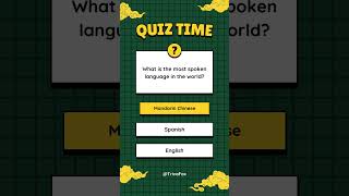 What Is the Most Spoken Language in the World? 🌍 #trivafox #quiz #trivia #shorts