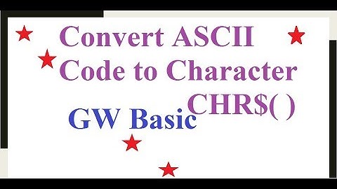 Convert ASCII Code to its Equivalent Character by CHR$( ) | GW BASIC Programming Tutorials