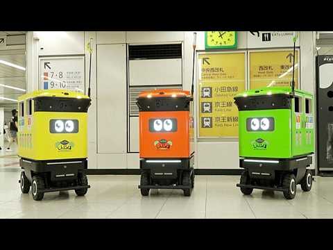 Japonya, Shinjuku İstasyonu'nda mobil robot çöp kutularını deniyor