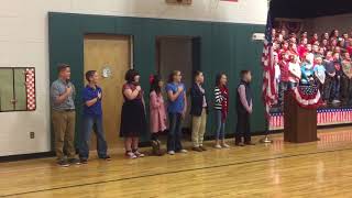 Alyssa Allen CES Veterans Day program.   Star Spangled Banner