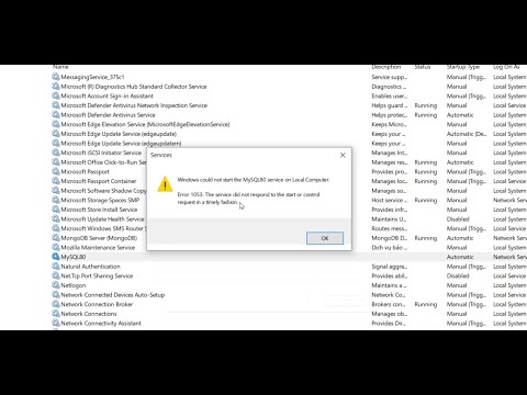 Mysql Error code 1053