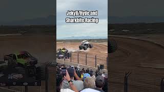Jekyll/Hyde and Sharkbite Monster Trucks dirt racing #monstertruck #racing #monsterjam #automobile