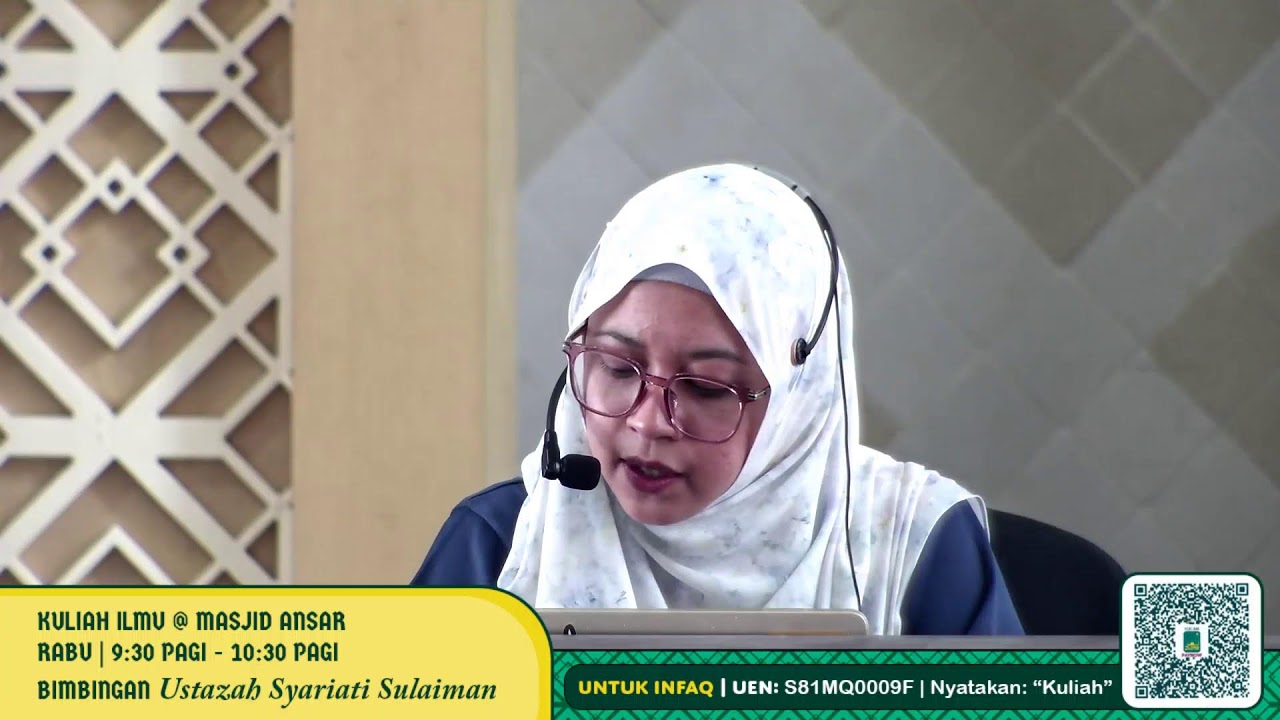 Kuliah Dhuha bimbingan Ustazah Syariati Sulaiman @ Masjid Al-Ansar