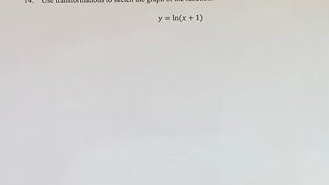 14. Use transformations to sketch the graph of the function. y=ln(x+1)
