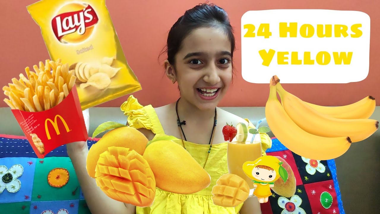 24 hours only yellow challenge 😛😮😮 - YouTube