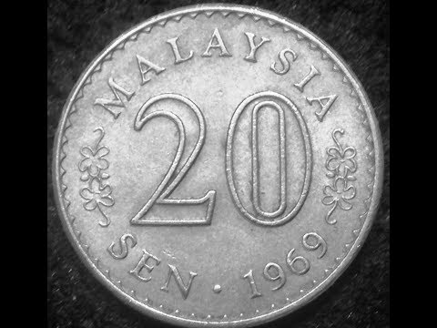 1969 Malaysia 20 Sen Coin