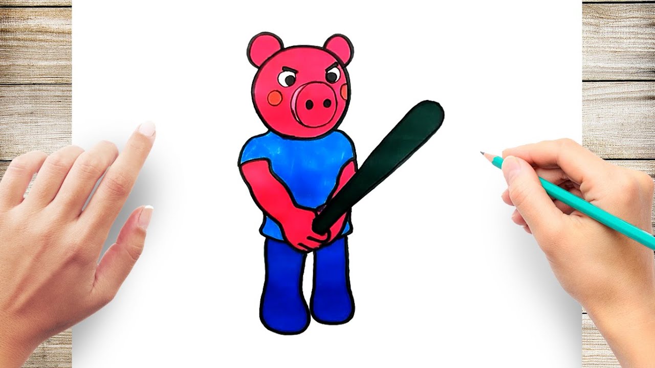 How to Draw Piggy Roblox - KidzTube