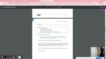 LABFLOW Prelab Lecture : Chemical Reactions and Equations Video