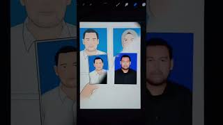 Foto latar biru sama pasangan