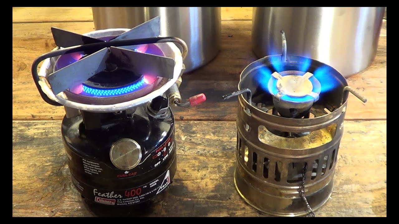 Coleman Feather 400b VS. Svea 123 - boil test - - YouTube