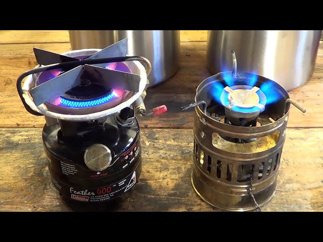 Coleman Feather 400b VS. Svea 123 - boil test - - YouTube