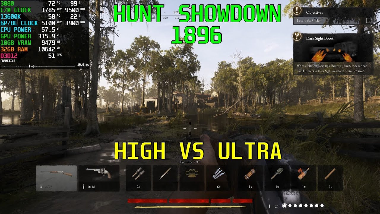 Hunt  Showdown 1896: High vs Ultra : RTX 3080 1440P