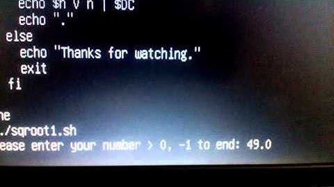 Linux shell script using "dc" to calculate square root.
