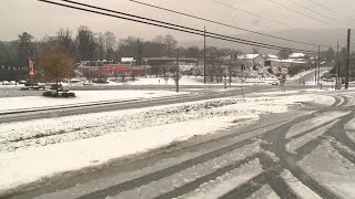 Snow covers roads in Rabun County