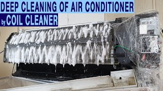 Air Conditioner Cleaning Indoor & Outdoor Unit by Coil Cleaner | LG Split AC Service Step by Step ||