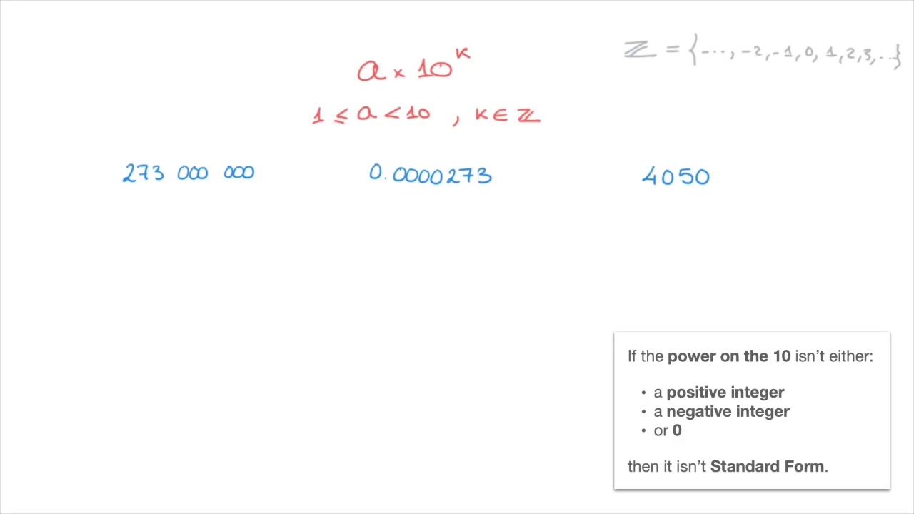 Standard Form - how to write a number in standard form - positive numbers