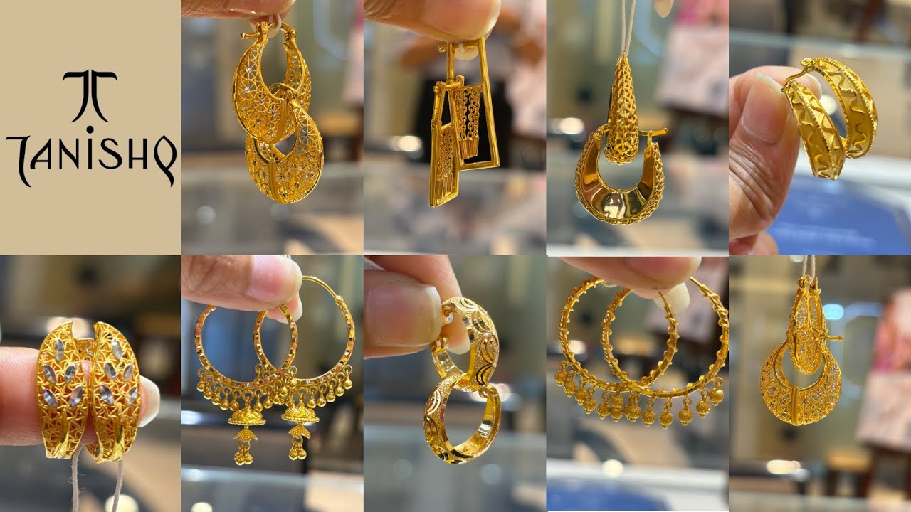 Tanishq Latest Light Weight Gold Hoop Earring 💕 || Bali Earrings Collection Start Just 3 Gram