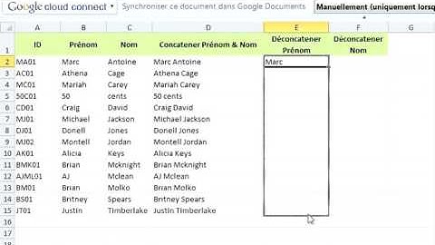 Concatener et déconcatener des informations dans Excel