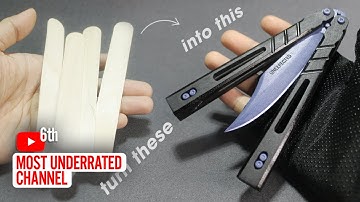 How to make Butterfly Knife (BRS Alpha Beast) from Popsicle Sticks