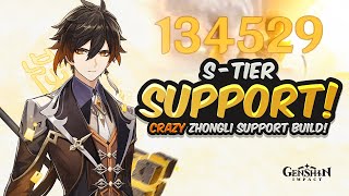 134k Crit Zhongli Is Crazy Best Zhongli Build Artifacts Weapons Showcase Genshin Impact Youtube