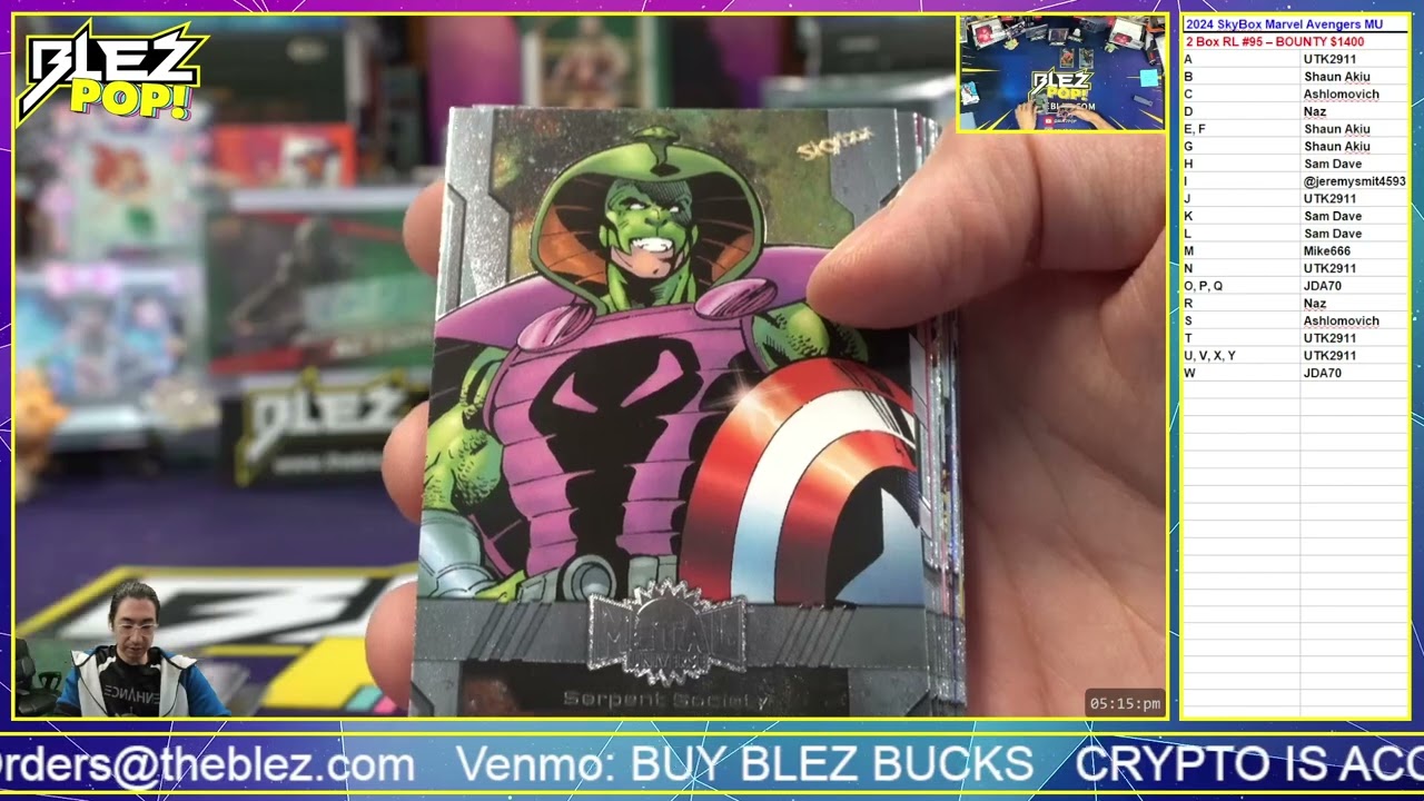 2024 SkyBox Marvel Avengers Metal Universe 2 BOX BREAK Random Letter #95