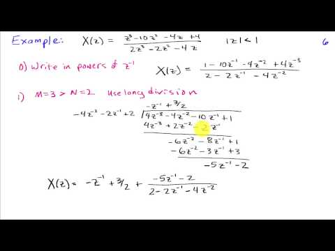 Inversion Of The Z Transform Partial Fraction Expansion Youtube