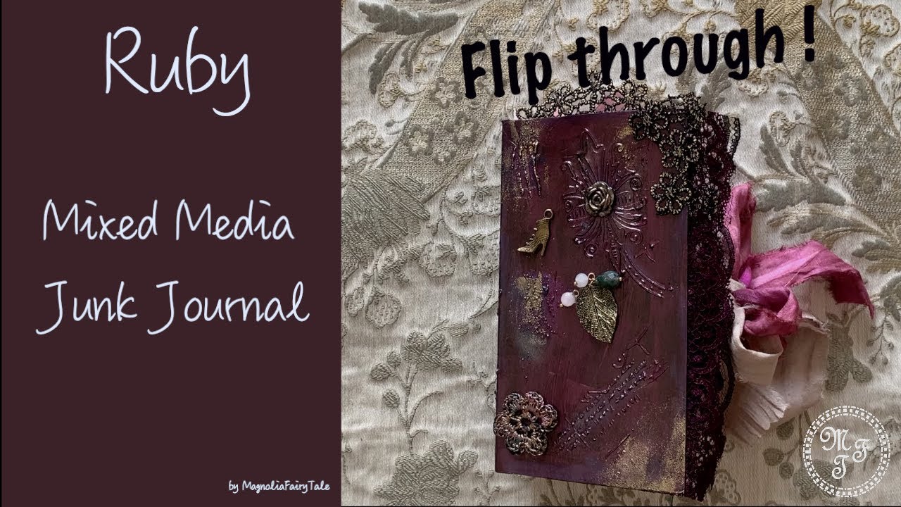 Mixed Media Junk Journal "Ruby" Flip through English Version (SOLD ...