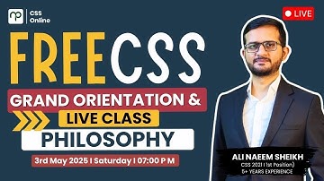 🚀Crack CSS 2026 Philosophy with Sir Ali Naeem (CSS 2021-1st Position)–FREE Live Session by Nearpeer!
