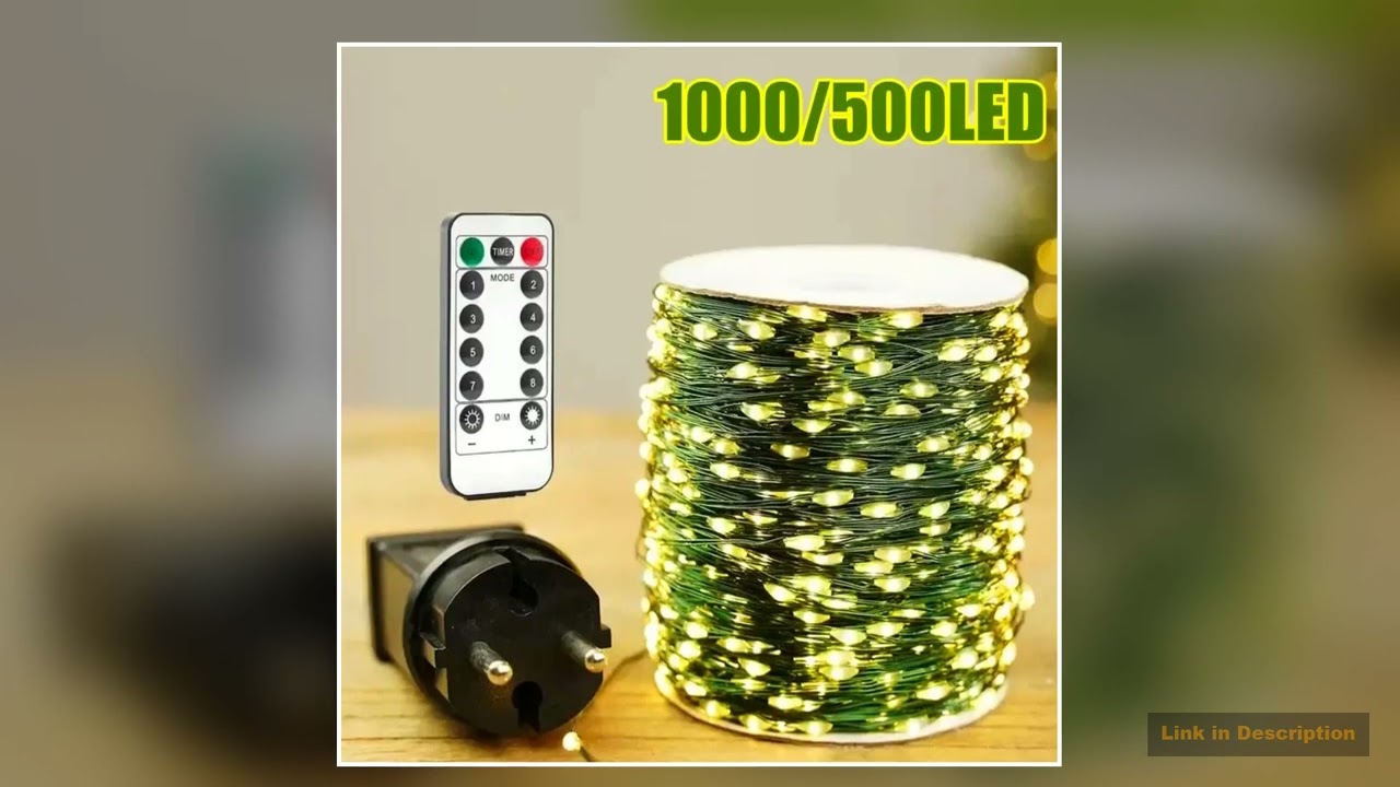 1000500LED Green Wire Led String Fairy Lights USEU Plug 110V220V Waterproof LED Christmas Tree