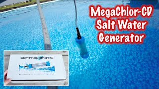 MegaChlor-CD SaltWater Chlorine Generator by ControlOMatic - Above Ground Pool - EASY No Plumbing