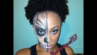 Half Skull Makeup Tutorial