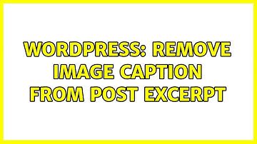 Wordpress: Remove image caption from post excerpt (3 Solutions!!)