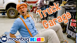 BLIPPI at the Truck Garage | Explore with BLIPPI!!! | Educational Videos for Toddlers