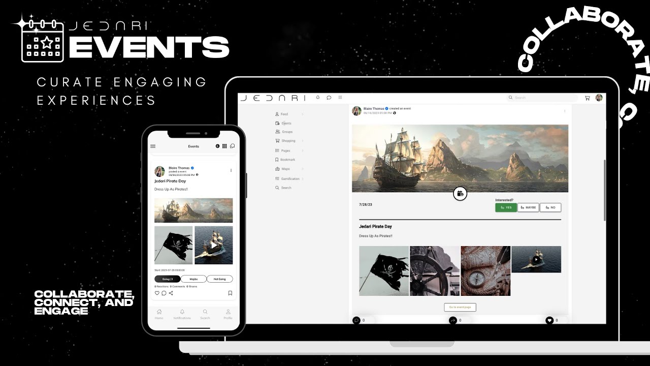Jedari Features: Events | Launch Your Own Community Today!