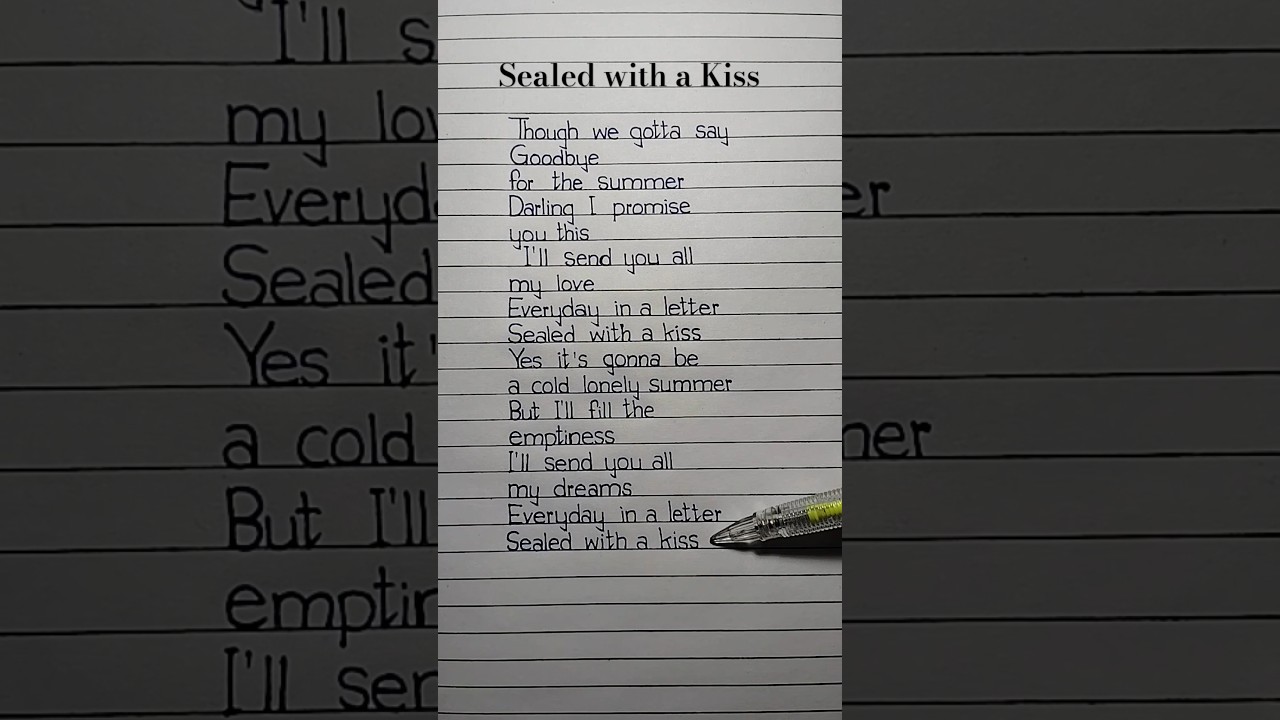 Sealed with a Kiss 💋 Lyrics Song by Emily Linge 