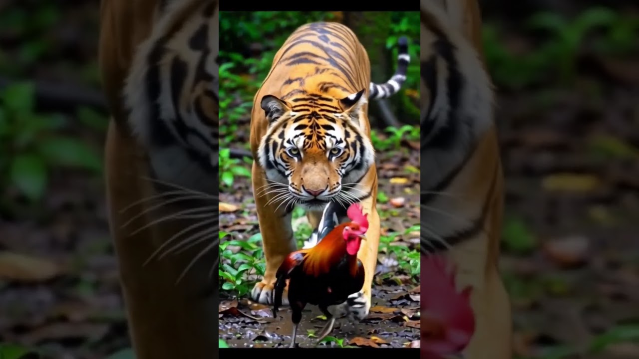 Tiger attack Hen in village 