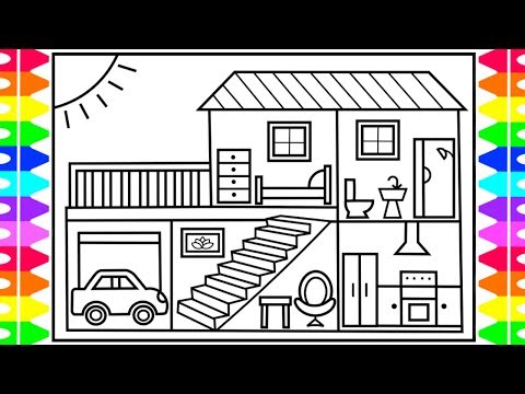 how-to-draw-a-house-for-kids--💚💙💜-house-drawing-for-kids-|-house-coloring-pages-for-kids