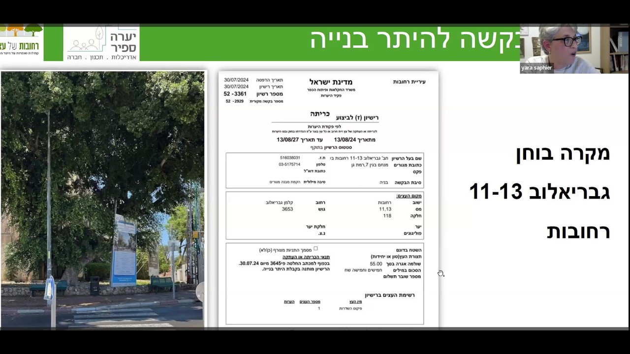 עץ על הכוונת: מפגש 4- תוכניות בניה והקשר לעצים
