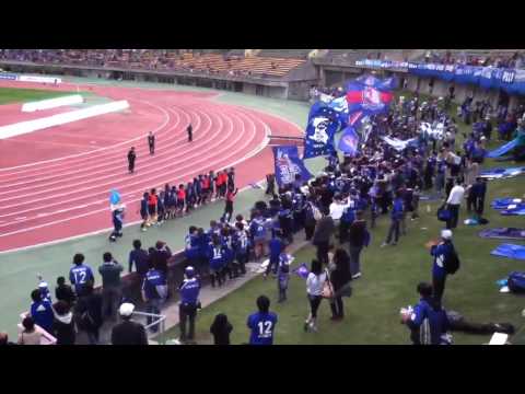 カターレ富山 vs岐阜 2011.5.4  試合後の勝利のカニダンス