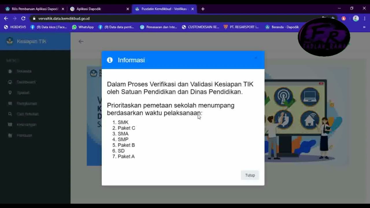 Cara Pengecekan data server Verval Tik untuk Korwil Setempat 