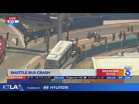 Injuries reported after shuttle bus crashes at LAX
