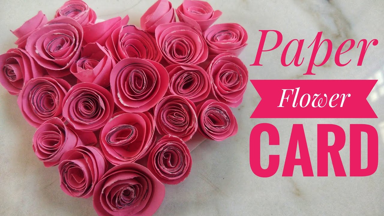 Paper flower card Easy craft YouTube