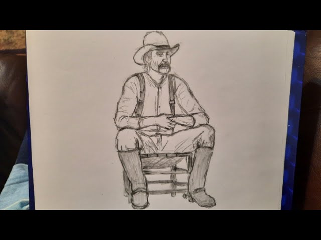 life line drawing: cowboy..02