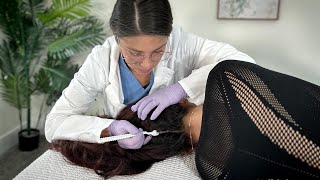 Real Person Scalp Check & ASMR Hairline Massage Therapy | Long Hair Sounds, Whispered Role-play