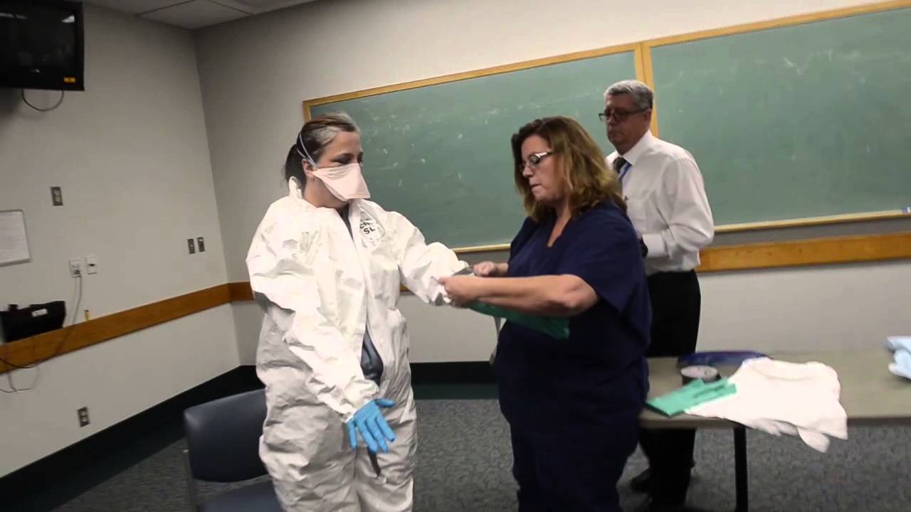 Ebola disease protective gear for health care workers - YouTube