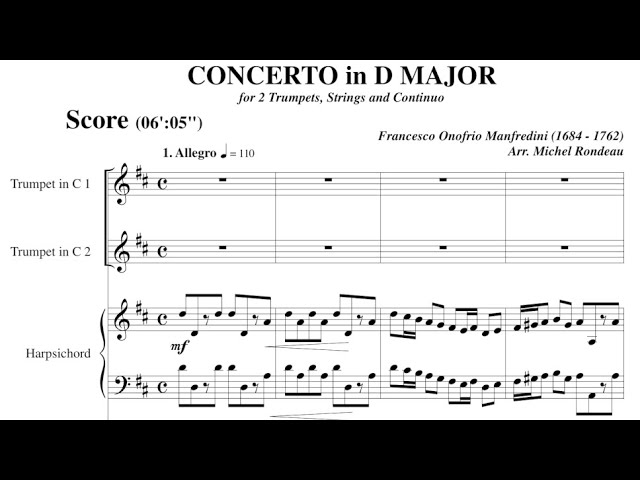 Francesco Onofrio Manfredini (1684-1762): Trumpet Concerto in D