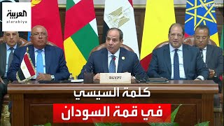 كلمة الرئيس المصري عبد الفتاح السيسي في مؤتمر قمة دول جوار السودان