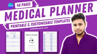 Printable Medical Planner 2025 🟢 40 Pages Customizable Template - Lifetime Use 🤩 #Planner