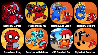 Rainbow Garten Survivor, Rainbow.IO Origin Story, Rainbow But It's Alphabet Lore, Superhero Play 456